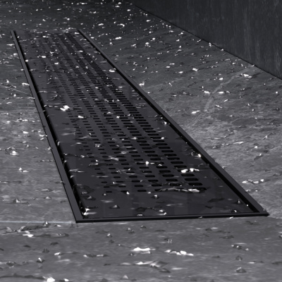 W02SC-P11-080-01BM PrimeFlow Трап для душа линейный универс затвор Cut Gradient 80см цвет черн мат Am.Pm фото в интернет-магазине Русалия