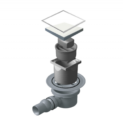 Точечный трап Pestan Confluo Standard 10х10 Dry White Glass  (13000104) фото в интернет-магазине Русалия