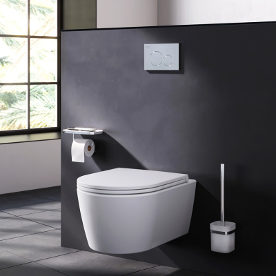 I049051 Pro L, клавиша для инсталляции пневматическая, пластик, глянцевый хром фото в интернет-магазине Русалия