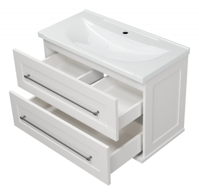 Тумба Марта 80 подвесная (белая) с раковиной Misty EVVA 80 Misty фото в интернет-магазине Русалия