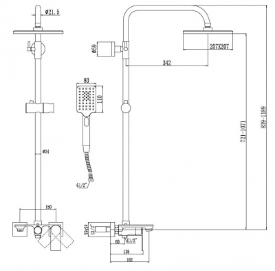 Душевая система S-601144-1 Savol фото в интернет-магазине Русалия
