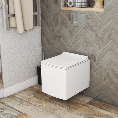 Унитаз подвесной Cube Cirkel-H с сиденьем микролифт OWLT190803 OWL фото в интернет-магазине Русалия