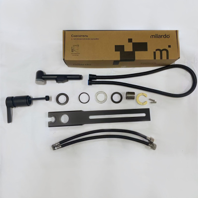 Гигиенический душ Milardo с установкой на унитаз, черный матовый, Tidy (001BL00M08) фото в интернет-магазине Русалия