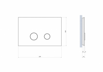 Клавиша смыва STERO стекло белый глянец BU-STE/Whg/Gl Cersanit фото в интернет-магазине Русалия