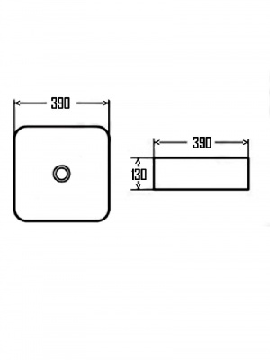 AQM5011 Раковина накладная квадратная, цвет белый матовый. 390x390x130 фото в интернет-магазине Русалия