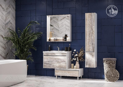 Тумба под раковину AQUATON Капри 80 бетон пайн 1A230201KPDA0 фото в интернет-магазине Русалия