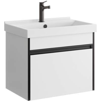 Подвесная тумба 60  Urban белый URB0106W + умывальник Фест 600 FST60SLWB01 Aqwella фото в интернет-магазине Русалия