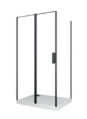 Душевой уголок прямоугольный 90х120 Victoria120B черный профиль Ceruttispa фото в интернет-магазине Русалия