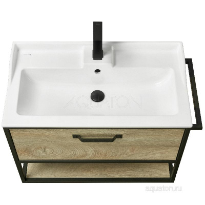 Тумба под раковину AQUATON Лофт Фабрик 80 дуб эндгрейн 1A242401LTDU0 фото в интернет-магазине Русалия