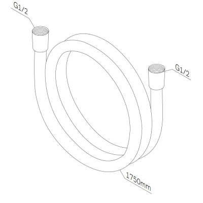 F0417B22 Душ.шланг монолитный 1750 мм, черный AM.PM фото в интернет-магазине Русалия