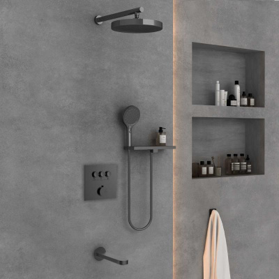 Душевой комплект Inspire VSFW-431I2RGM встраиваемый, вороненая сталь Vincea фото в интернет-магазине Русалия