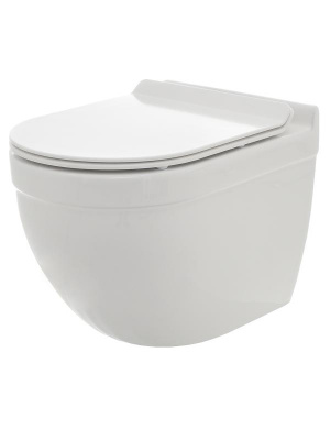 AQM2006 Унитаз подвесной с сиденьем SoftClose, технология смыва Rimless, скрытый крепеж. 520х360х410 AQUAme фото в интернет-магазине Русалия