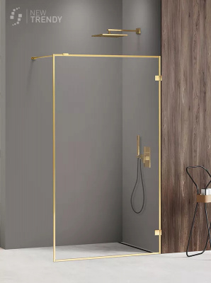 Душевое ограждение NEW TRENDY AVEXA GOLD SHINE 140x200 EXK-4320 (золото) фото в интернет-магазине Русалия