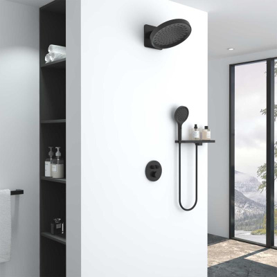 Душевой комплект Inspire VSFW-3I22MT3RMB встраиваемый, термостатический, двухрежимный, черный Vincea фото в интернет-магазине Русалия