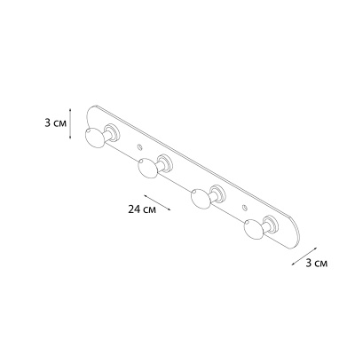 Планка с четырьмя крючками FIXSEN EQUIPMENT FX-1414, хром фото в интернет-магазине Русалия