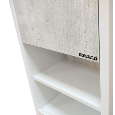 COMFORTY. Шкаф-колонна "Женева-35" дуб белый фото в интернет-магазине Русалия