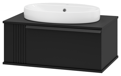 Тумба Savoy 80 подвесная (черная) с раковиной Ekokerama Doppia 65 Brevita фото в интернет-магазине Русалия