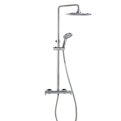 Душевая термостатическая система наружнего монтажа с телескопическим тропическим душем и душевым комплектом из ABS-пластика BLAUTHERM 9448RP240 Ramon Soler фото в интернет-магазине Русалия