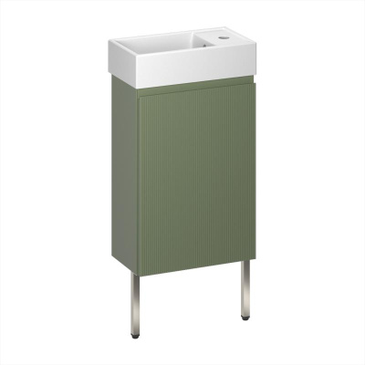 Тумба с раковиной WC Area 40 см матовый зеленый 221805003 Wellsee фото в интернет-магазине Русалия