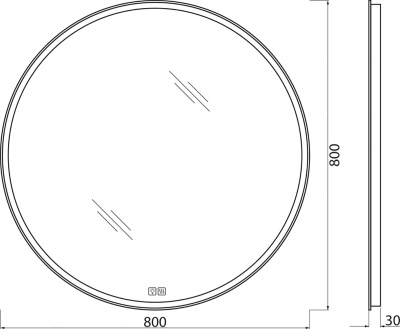 Зеркало с встроенным светильником, сенсорным выключателем и подогревом SPC-RNG-800-LED-TCH-WARM, 12W, 220-240V, 800x30 BelBagno фото в интернет-магазине Русалия