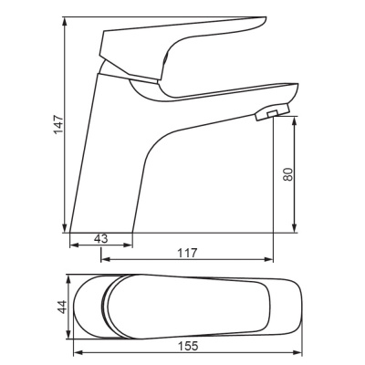 770210001 Jupiter, смеситель для умывальника, хром фото в интернет-магазине Русалия