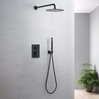 Set 3 в 1 душевой комплект AQUATEK, матовый черный AQ1272MB ОБЕРОН фото в интернет-магазине Русалия