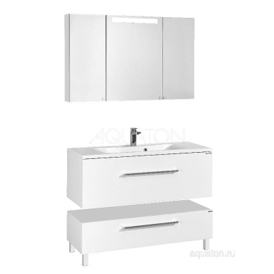 Тумба под раковину AQUATON Мадрид 120 M 1 ящик белый 1A168701MA010 фото в интернет-магазине Русалия