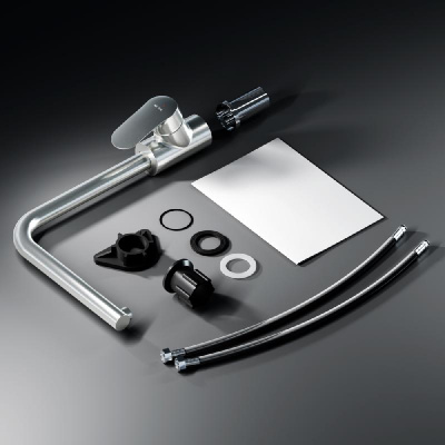 F8005011 Like, смеситель для кухни L-образный излив, сатин, шт. фото в интернет-магазине Русалия