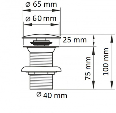 Донный клапан для раковины без перелива RD002 белый CeramaLux фото в интернет-магазине Русалия