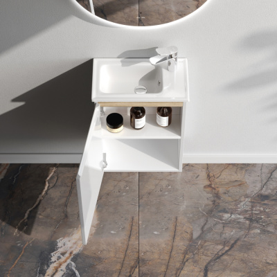 M85AFHX0451WG X-Joy, База под раковину, подвесная, 45 см, 1 дверца, белый глянец Am.Pm фото в интернет-магазине Русалия