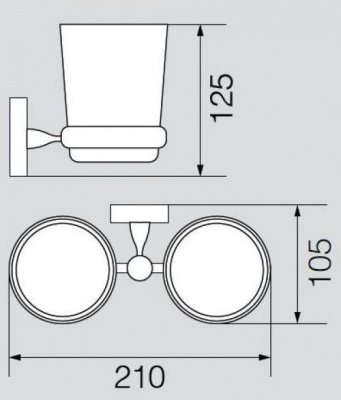 Стакан с мыльницей настенный VR.STD-7743.BR Stanford Bronzo Veragio фото в интернет-магазине Русалия