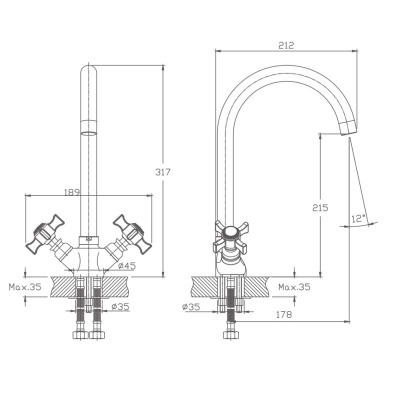 Смеситель для кухни Haiba (HB4624) фото в интернет-магазине Русалия