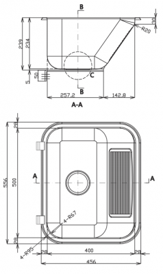 Раковина из нержавеющей стали 3-021.1 Oceanus фото в интернет-магазине Русалия