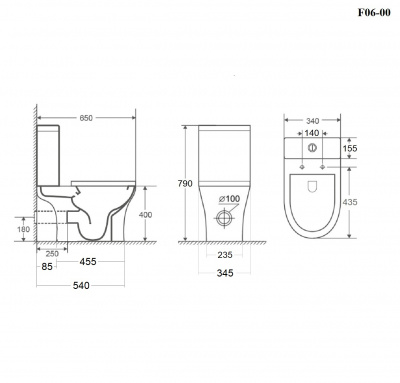 BOND F06-00 Унитаз напольный безободковый белый с сиденьем микролифт фото в интернет-магазине Русалия
