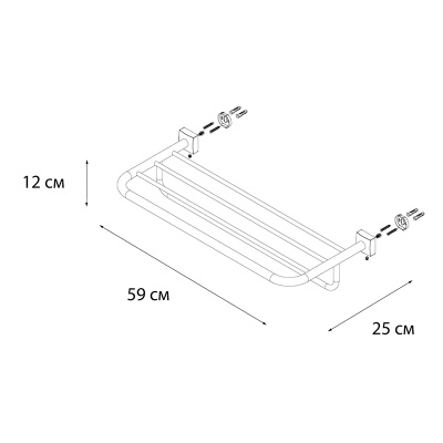Полка для полотенец FIXSEN KVADRO FX-61315, хром фото в интернет-магазине Русалия