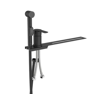 Гигиенический душ Milardo с установкой на унитаз, черный матовый, Tidy (001BL00M08) фото в интернет-магазине Русалия