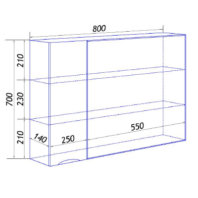 Зеркало-шкаф Loranto Santorini 80 800х140х700 левый, белый (CS00086971) фото в интернет-магазине Русалия