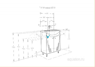 Тумба под раковину AQUATON Минима Н 65 белый 1A104201MN010 фото в интернет-магазине Русалия