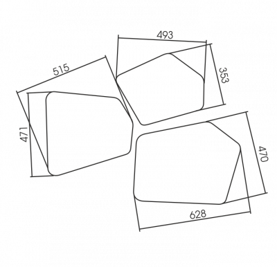 Комплект зеркал AZARIO Bionic бесконтактный сенсор, 3 элемента (LED-00002547) фото в интернет-магазине Русалия