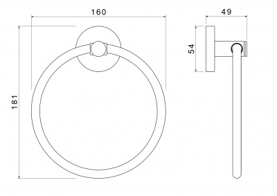Полотенцедержатель кольцо AQUATEK AQ4112CR ЕВРОПА фото в интернет-магазине Русалия
