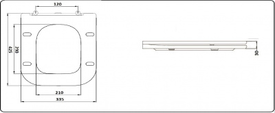 Унитаз 1222A с сиденьем микролифт Ceramalux фото в интернет-магазине Русалия