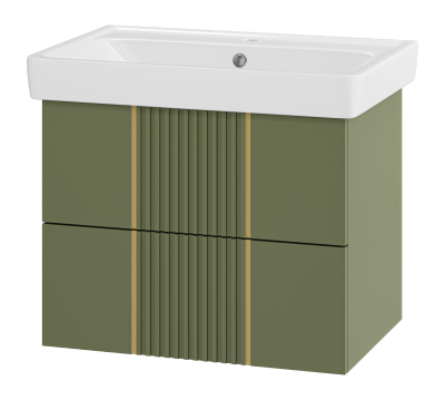 Тумба Vega 70 подвесная (зеленая) с раковиной Dreja Q 70 Brevita фото в интернет-магазине Русалия