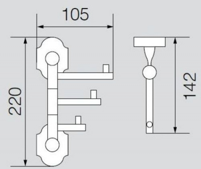 Крючок тройной поворотный VR.STD-7735.BR Stanford Bronzo Veragio фото в интернет-магазине Русалия