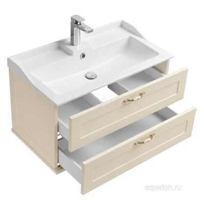 Тумба под раковину AQUATON Леон 80 дуб бежевый 1A186301LBPR0 фото в интернет-магазине Русалия