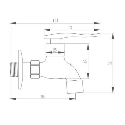 Кран на одну воду Haiba хром (HB521) фото в интернет-магазине Русалия