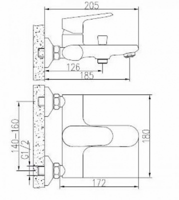 Смеситель для ванны Pure F6105161C-01 Bravat фото в интернет-магазине Русалия