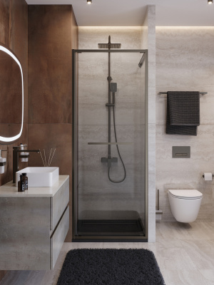 Душевая дверь CEZARES LUX-B-FS-1-80-C-GM фото в интернет-магазине Русалия