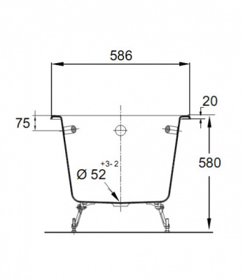 Чугунная ванна JACOB DELAFON PARALLEL E2949 150х70 с отверстиями под ручки фото в интернет-магазине Русалия