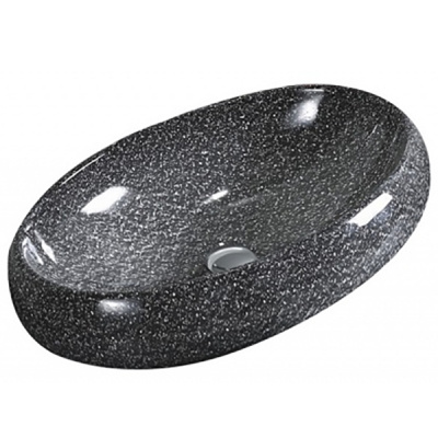 Раковина накладная овальная под серый камень MNC 170 CeramaLux фото в интернет-магазине Русалия