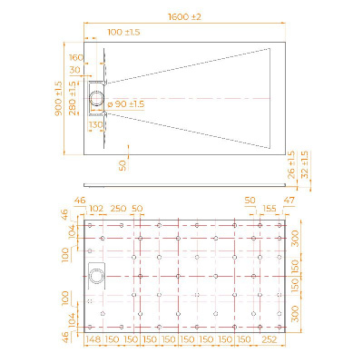 Душевой поддон прямоугольный RGW TUS-W Белый 90x160, стеклокомпозит фото в интернет-магазине Русалия